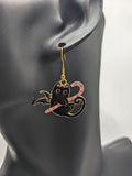 Black Halloween cat earrings, Halloween jewelry, pumpkin cat earrings, pumpkin jewellery, Halloween gifts, cat jewellery, black cat lovers,