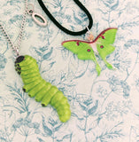 Caterpillar necklace, caterpillar jewellery, butterfly necklace, butterfly jewellery, bug lover gifts, insect themed gifts, caterpillar gift