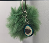 Avocado keychain, pom pom keyring, foodie gifts, avocado lover gifts, avocado themed, fruit gifts, gifts for vegans, fruit lovers,