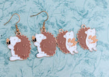 Hedgehog earrings, hedgehog jewellery, hedgehog lover gifts, hedgehog themed, animal earrings, animal lover, woodland animal gifts,