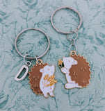 Hedgehog Keyring, hedgehog keychain, hedgehog lover gifts, animal lover, woodland animal themed, hedgehog themed gifts, gifts for mom,