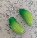 Pickle earrings, pickle jewellery, pickle lover gifts, foodie gifts, food earrings, novelty earrings, secret Santa gifts, food themed,
