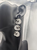 Skull stud earrings, skull jewellery, skull lover gifts, Halloween earrings, gothic style earrings, gothic jewelry, Halloween themed,