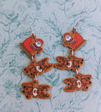 Santa sleigh earrings, Santa jewellery, Christmas earrings, Christmas jewellery, Christmas lover gifts, secret Santa gifts, reindeer earring