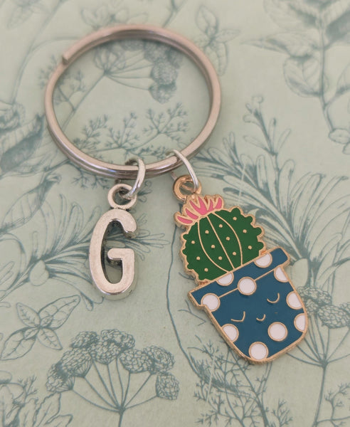 Cactus keyring, cactus keychain, cactus lover gifts, plant keychain, plant keyring, plant lover gifts, gardener gifts, flower keychain,