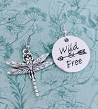 Dragonfly earrings, dragonfly jewelry, bug earrings, insect jewellery, dragonfly themed, wild and free earrings, gifts for dragonfly lovers