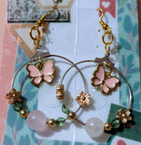 Butterfly hoop earrings, butterfly jewellery, butterfly lover gifts, butterfly themed, flower earrings, flower jewelry, animal earrings,