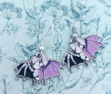 Bat skeleton earrings, Halloween bat jewellery, Halloween party accessories, spooky goth earrings, affordable earrings, zombie bat earrings