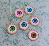 3d scary eyeball necklace, gothic witch jewellery, Halloween style necklace, horror lover gifts, horror inspired gifts, chic gifts for goth