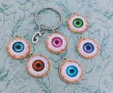 Eyeball Keychain, spooky Halloween gifts, quirky Halloween keychain, gifts for horror lovers, Halloween themed gifts, chic gifts for goths,