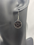 Witchy pentagram earrings, black pentagram jewellery, gifts for witches, wiccan earrings, witchcraft gifts, pagan jewelry, gifts for gothics