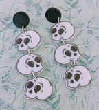 Skull stud earrings, skull jewellery, skull lover gifts, Halloween earrings, gothic style earrings, gothic jewelry, Halloween themed,