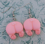 Pig bum earrings, pig lover gifts, pig jewellery, gifts for pig moms, pig themed gifts, stocking fillers, pig inspired gifts, novelty gifts