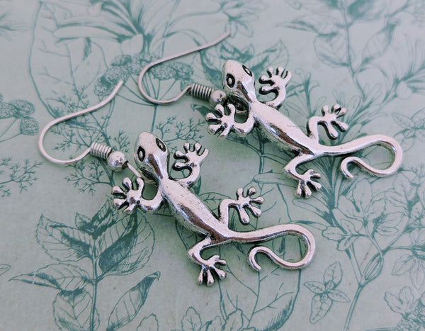 Gecko lizard earrings, reptile lover gifts, lizard animal jewellery, gecko lizard jewellery, lizard gift, animal lover gifts, reptile mom