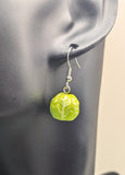 Green cabbage vegetable earrings, novelty fun food earrings, novelty foodie jewellery, vegan earrings, kawaii foodie fun gifts, chief gifts