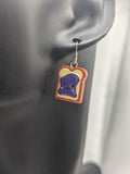 Peanut butter and jelly earrings, food earrings, foodie gifts, food inspired, food themed, novelty earrings, novelty jewellery, American
