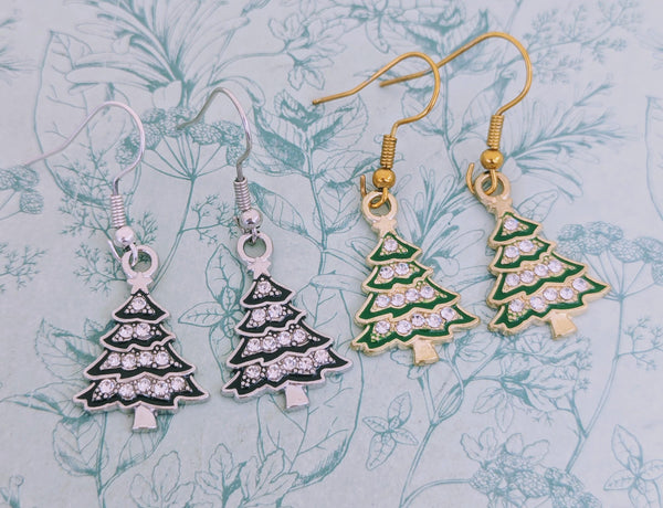 Christmas tree earrings, festive Christmas jewellery, Christmas lover gifts, secret Santa gifts, Christmas party accessories,