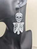 Big skeleton earrings, gothic horror statement earrings, scary skull jewellery, Halloween jewellery accessories, Halloween earrings,