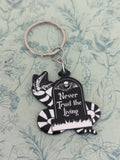 Gothic snake keychain, gothic style keyring, never trust the living, snake lover gifts, Halloween inspired bag charm, Halloween lover gifts,