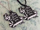 Gothic snake necklace, snake inspired jewellery, never trust the living, gothic style jewellery, gifts for goths, Halloween jewellery,