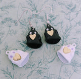 Heart ghost earrings, ghost themed jewellery, paranormal investigator gifts, ghost inspired gifts, novelty ghost gifts, Halloween earrings