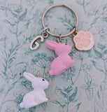 Pink bunny rabbit keychain, bunny rabbit lovers, bunny rabbit moms, secret Santa gifts, Easter gifts, cute animal bag charm, vet graduate