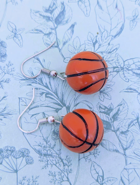 Basketball sports earrings, basketball player gifts, basketball themed jewellery, basketball coach gifts, sports lover jewellery,