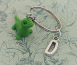 Green lizard keychain, green lizard lover gifts, lizard mom gifts, reptile mom gifts, reptile themed keychain, zoo keeper gifts,