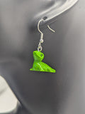 Green lizard earrings, green lizard jewellery, lizard lover gifts, lizard themed accessories, lizard mom gifts, reptile lover gifts