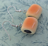 Chocolate croissant earrings, croissant bread jewellery, french croissant lovers, food earrings, foodie gifts, breakfast earrings,