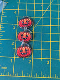 Spooky pumpkin earrings, long dangling Halloween earrings, Halloween jewelry, pumpkin inspired gifts, autumn Halloween accessories,