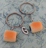 Chocolate croissant keyring, croissant lovers gifts, french croissant gifts, foodie gifts, stocking filler ideas, gifts for pastry chef,