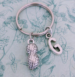 Cute peanut keychain, peanut charm pendant, peanut accessory, food charm, food lover gifts, personalised peanut Keyring, gifts for chefs