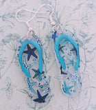 Beach themed flip flop earrings, flip flop jewellery, Beach themed jewellery, beach inspired, flip flop lover gifts, summer earrings,