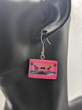 Music cassette tape earrings, music lover themed jewellery, novelty fun secret Santa gifts, gifts for musicians, music inspired gifts,