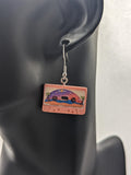 Music cassette tape earrings, music lover themed jewellery, novelty fun secret Santa gifts, gifts for musicians, music inspired gifts,