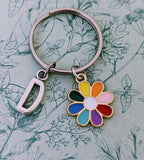 Cute flower keychain, rainbow flower keychain, gifts for children, flower girl keychain, children bag accessories, stocking fillers,