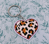 Leopard print heart keychain, leopard print themed gifts, acrylic heart keychain, gifts for teenagers, gifts for girlfriends,