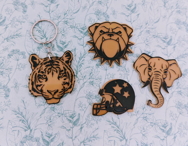 Big elephant keychain, elephant lover gifts, bull dog keychain, bull dog themed gifts, bull dog mom gifts, baseball lover gifts,