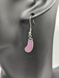 Purple aubergine fruit earrings, cute purple aubergine jewellery, aubergine lover gifts, aubergine fruit themed gifts, gifts for vegans