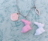 Bunny rabbit charm necklace, pink bunny rabbit jewellery, rabbit mom gifts, gifts for bunny rabbit lovers, cute charm animal lovers,