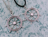 Pirate ship wheel necklace, pirate ship themed jewellery, novelty boat gifts, boat lover gifts, statement nautical necklace, gothic gifts,