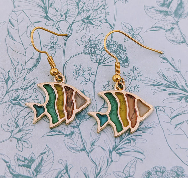 Tropical fish earrings, tropical fish lover gifts, fish style jewellery, gifts for fish lovers, fish mom gifts, nautical earrings,