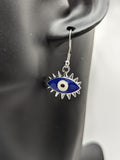 Evil eye protection charm earrings, blue evil eye jewellery, gothic evil eye jewellery, Turkish inspired gifts, evil eye charm,