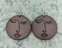 Abstract face earrings, tribal style earrings, abstract tribal jewellery, gifts for artists, artist lover gifts, artist earrings, art lover