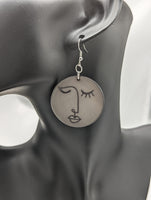 Abstract face earrings, tribal style earrings, abstract tribal jewellery, gifts for artists, artist lover gifts, artist earrings, art lover