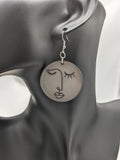 Abstract face earrings, tribal style earrings, abstract tribal jewellery, gifts for artists, artist lover gifts, artist earrings, art lover