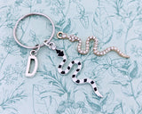 Gold snake keychain, snake lover gifts, reptile themed keyring, reptile mom gifts, reptile lover gifts, snake mum gifts, vet graduate gifts,