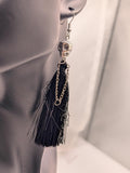 Lady skeleton long earrings, Halloween skeleton earrings, gothic style jewellery, gothic punk earrings, horror themed gifts, horror lovers