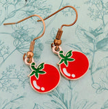 Red tomato earrings, tomato themed jewellery, vegetable lover gifts, novelty themed jewellery, vegan gifts, vegetable earrings, farmer gifts